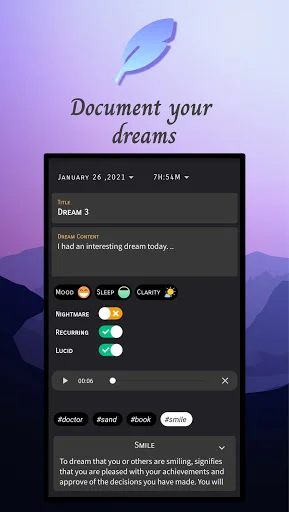 Dream Dictionary Dream Journal डाउनलोड करें – सपनों का अर्थ जानें - Screenshot 1