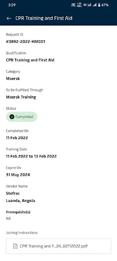 Maersk Training TMS डाउनलोड करें – अपना ट्रेनिंग रिकॉर्ड ट्रैक करें - Screenshot 6