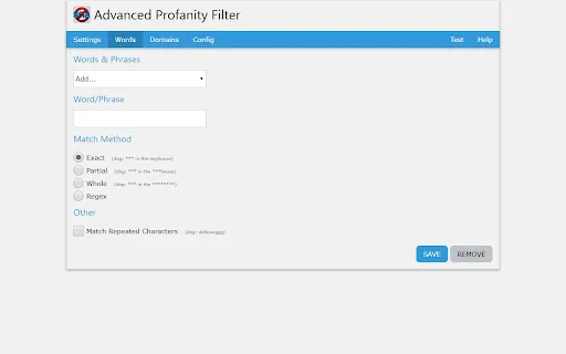 Advanced Profanity Filter डाउनलोड करें – वेबसाइटों पर अपशब्दों को ब्लॉक करें - Screenshot 2