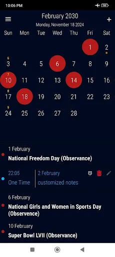 US Calendar 2026 डाउनलोड करें – छुट्टियां और रिमाइंडर के साथ - Screenshot 6