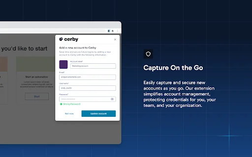 Cerby Browser Extension डाउनलोड करें – सुरक्षित अकाउंट मैनेजमेंट - Screenshot 4