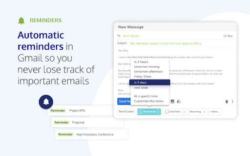 RightInbox डाउनलोड करें – Gmail के लिए सर्वश्रेष्ठ ईमेल प्रोडक्टिविटी एक्सटेंशन - Screenshot 2
