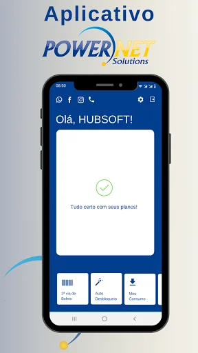 Powernet ऐप डाउनलोड करें – HubSoft ग्राहकों के लिए आधिकारिक ऐप - Screenshot 1