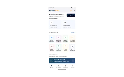 RegisterKaro डाउनलोड करें – भारत में व्यवसाय पंजीकरण और टैक्स सेवाएं - Screenshot 6
