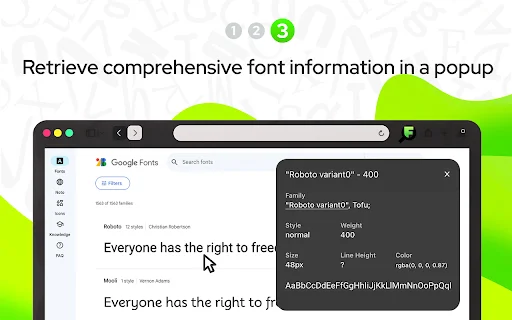What Font Chrome एक्सटेंशन डाउनलोड करें – फोंट पहचानें आसानी से - Screenshot 3