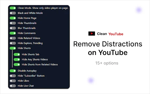 Clean YouTube डाउनलोड करें – Shorts और विचलित करने वाले वीडियो हटाएँ - Screenshot 2