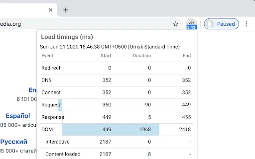 Page Load Time एक्सटेंशन डाउनलोड करें – वेबसाइट स्पीड चेक करें - Screenshot 2
