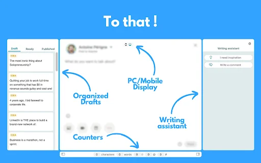 PerfectPost डाउनलोड करें: LinkedIn पोस्टिंग और शेड्यूलिंग के लिए सर्वश्रेष्ठ टूल - Screenshot 2