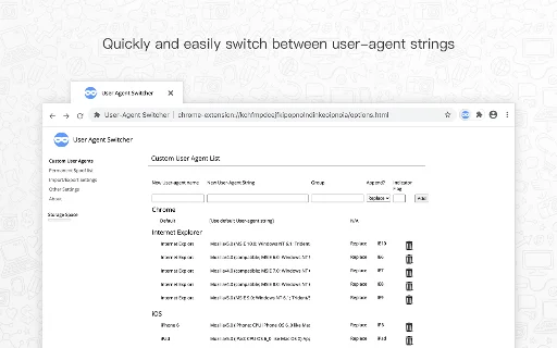User Agent Switcher डाउनलोड करें – ब्राउज़र को आसानी से बदलें - Screenshot 3