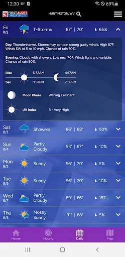 WSAZ First Alert Weather App डाउनलोड करें – सटीक मौसम अपडेट - Screenshot 3
