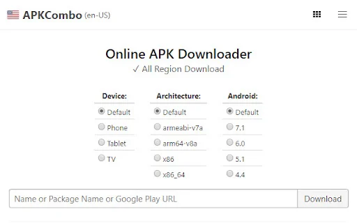 APKCombo Downloader डाउनलोड करें – Android ऐप्स और गेम्स के लिए - Screenshot 1
