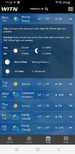 WITN Weather App डाउनलोड करें – सटीक मौसम पूर्वानुमान और अलर्ट - Screenshot 3