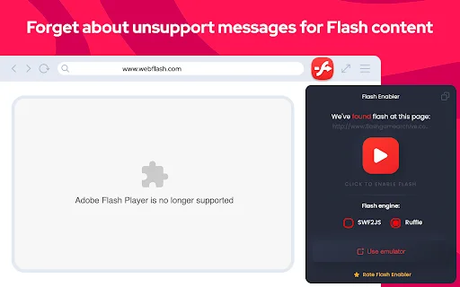 Flash Player Enable – Flash Emulator डाउनलोड करें | SWF प्लेयर - Screenshot 1