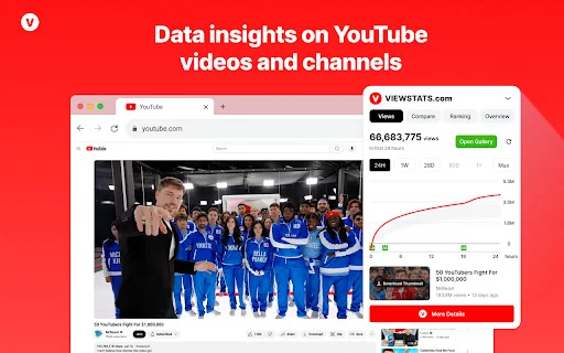 Viewstats डाउनलोड करें – YouTube एनालिटिक्स और वीडियो इनसाइट्स - Screenshot 1