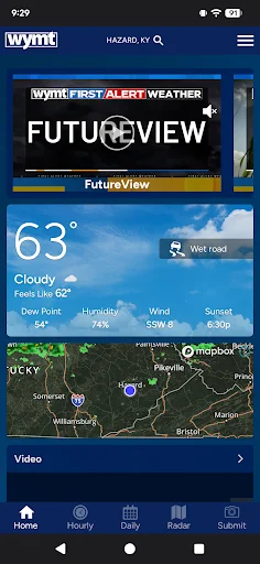 WYMT First Alert Weather डाउनलोड करें – सटीक मौसम अपडेट और रडार - Screenshot 1