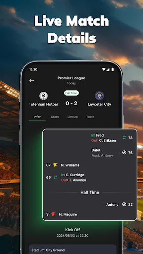 Amazic Football Live Scores डाउनलोड करें – लाइव फुटबॉल अपडेट्स - Screenshot 3