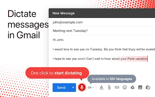Dictation for Gmail डाउनलोड करें – बोलकर ईमेल लिखें - Screenshot 1