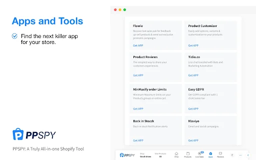 PPSPY डाउनलोड करें: Shopify स्टोर एनालिटिक्स और ड्रॉपशिपिंग टूल - Screenshot 4