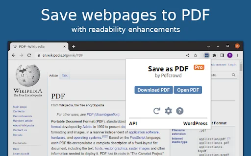 Save as PDF डाउनलोड करें – वेब पेज को PDF में बदलें | ब्राउज़र एक्सटेंशन - Screenshot 1