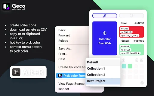 Geco Color Picker डाउनलोड करें – वेब के लिए बेहतरीन Eyedropper टूल - Screenshot 3