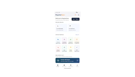RegisterKaro डाउनलोड करें – भारत में व्यवसाय पंजीकरण और टैक्स सेवाएं - Screenshot 7