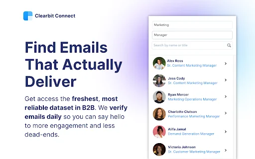 Clearbit Connect डाउनलोड करें – मुफ़्त B2B ईमेल खोजें (नवीनतम संस्करण) - Screenshot 2