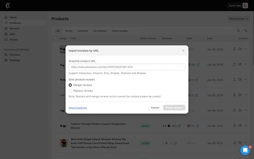 Ryviu ऐप डाउनलोड करें – AliExpress और Amazon से समीक्षाएं इम्पोर्ट करें - Screenshot 4