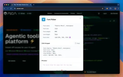 Font Picker डाउनलोड करें – किसी भी वेबसाइट के फॉन्ट की जानकारी पाएं - Screenshot 2