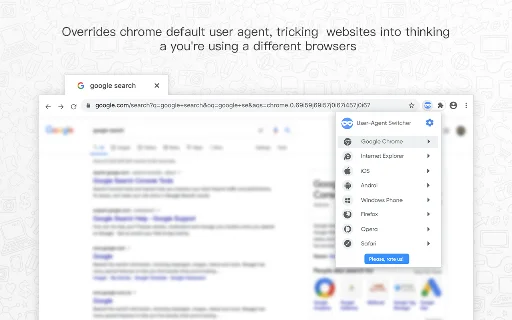 User Agent Switcher डाउनलोड करें – ब्राउज़र को आसानी से बदलें - Screenshot 1