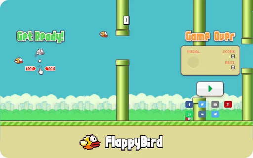 Flappy Bird Offline डाउनलोड करें – Chrome के लिए क्लासिक गेम - Screenshot 2