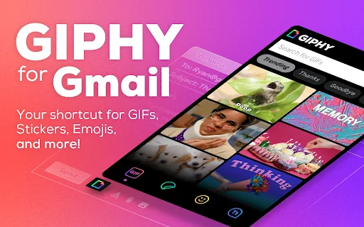 GIPHY for Gmail डाउनलोड करें – ईमेल में GIF जोड़ें और मज़ा बढ़ाएं - Screenshot 1