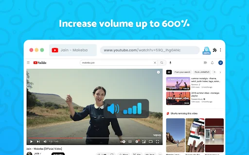 Volume Booster डाउनलोड करें – ब्राउज़र साउंड 600% तक बढ़ाएं - Screenshot 2