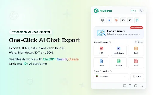 AI Exporter डाउनलोड करें – ChatGPT, Gemini को PDF/Word में बदलें - Screenshot 1