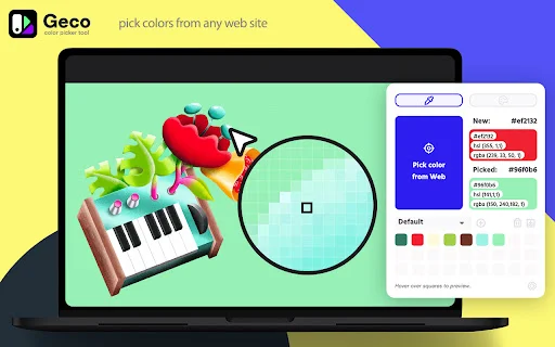 Geco Color Picker डाउनलोड करें – वेब के लिए बेहतरीन Eyedropper टूल - Screenshot 1