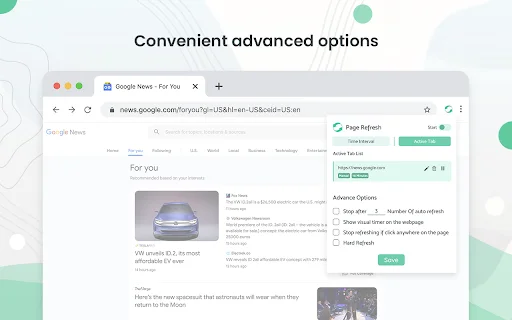 Auto Refresh & Page Monitor डाउनलोड करें – ऑटो रिलोड एक्सटेंशन - Screenshot 3