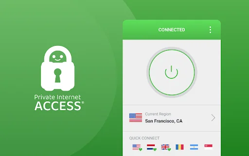 Private Internet Access Chrome Extension डाउनलोड करें – सुरक्षित ब्राउजिंग - Screenshot 1