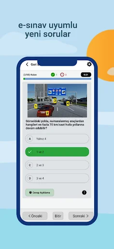 Ehliyet Sınav Soruları 2026 डाउनलोड करें – सर्वश्रेष्ठ ड्राइविंग टेस्ट तैयारी - Screenshot 4