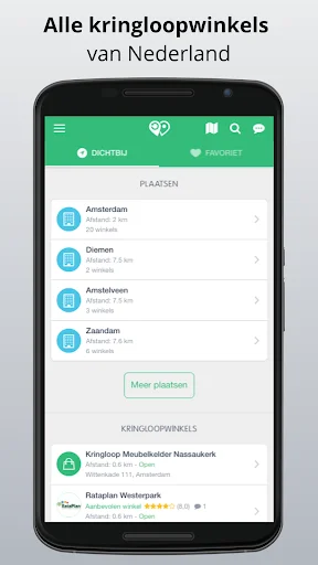 Kringloop App डाउनलोड करें – नीदरलैंड और बेल्जियम के थ्रिफ्ट स्टोर खोजें - Screenshot 1