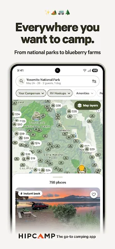 Hipcamp ऐप डाउनलोड करें – कैंपिंग और RV रिसॉर्ट्स बुक करें - Screenshot 1