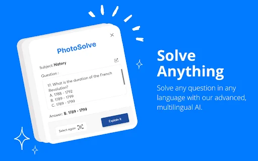 PhotoSolve Chrome Extension डाउनलोड करें – AI से होमवर्क हल करें - Screenshot 2