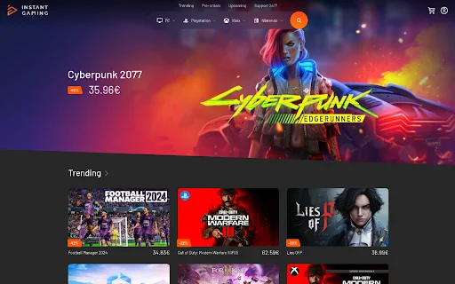 Instant Gaming एक्सटेंशन डाउनलोड करें – सस्ते गेम्स पाएं - Screenshot 1