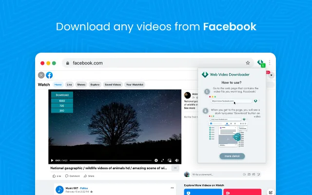 Web Video Downloader डाउनलोड करें – क्रोम के लिए सबसे तेज़ वीडियो टूल - Screenshot 1