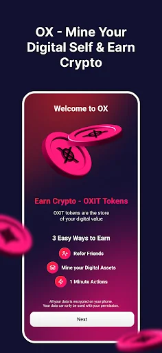 OXygean App डाउनलोड करें – अपना डिजिटल सेल्फ माइन करें और क्रिप्टो कमाएं - Screenshot 1