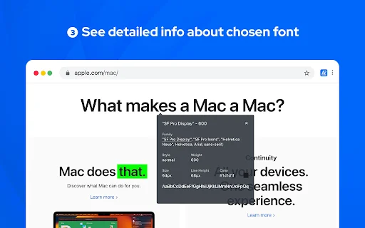 What Font Chrome Extension डाउनलोड करें – वेब पेज फॉन्ट पहचानें - Screenshot 3