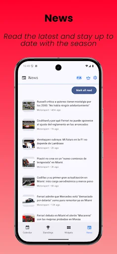 SpeedTrack Widgets डाउनलोड करें – रेसिंग कैलेंडर और समाचार - Screenshot 3