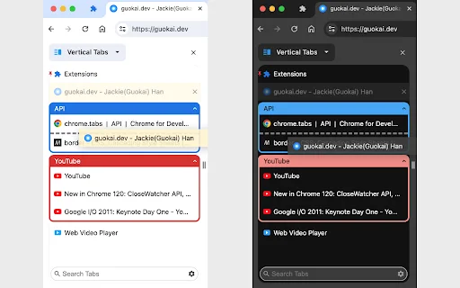 Vertical Tabs in Side Panel डाउनलोड करें – Chrome के लिए बेस्ट वर्टिकल टैब मैनेजर - Screenshot 4