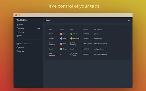 Tab Modifier डाउनलोड करें: Chrome टैब को आसानी से मैनेज और रीनेम करें - Screenshot 1